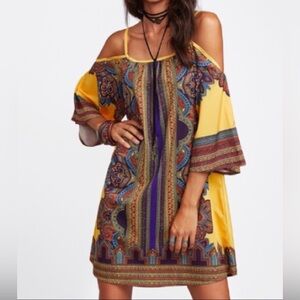 Kimono Sleeve Boho Tribal Dress